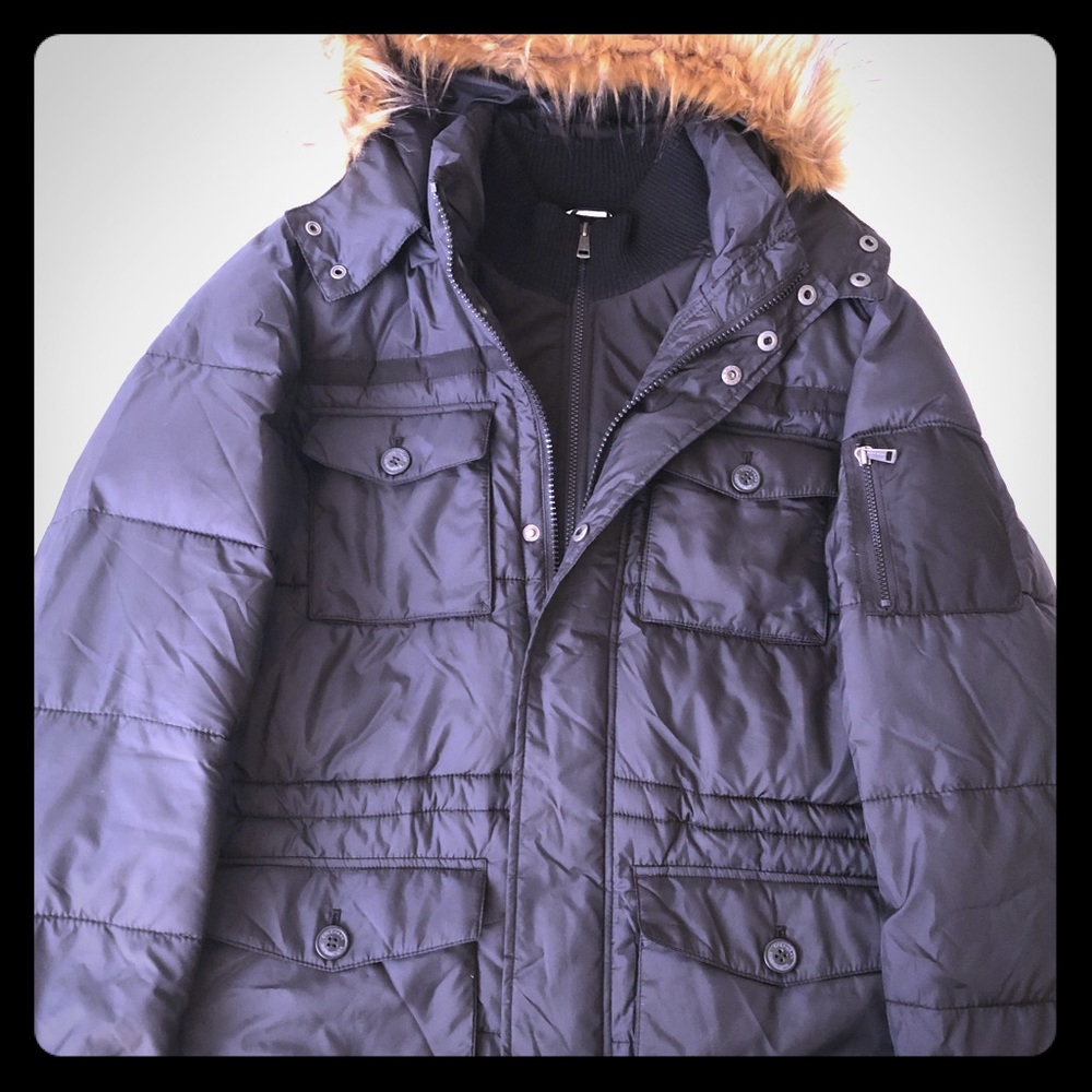 Cole Haan Parka Jacket Dark Blue Size M